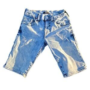 True Religion Ricky Straight Fit Acid Wash Denim Shorts Size 30 - Like New